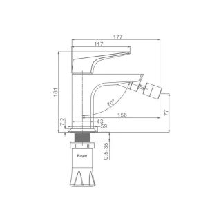 Смеситель для биде Raglo R07.50.33 матовая медь
